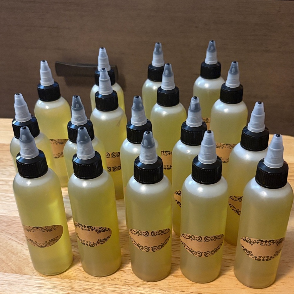 Set of Yellow Bottles with Black Caps